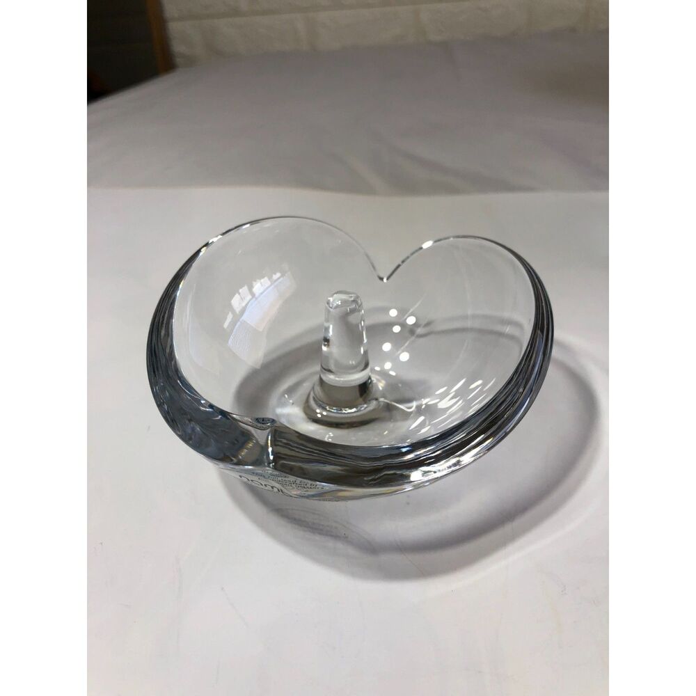 NWB Nambé Clear Crystal Heart Ring Holder Sean O'Hara Retired Slovenia BOX WEAR